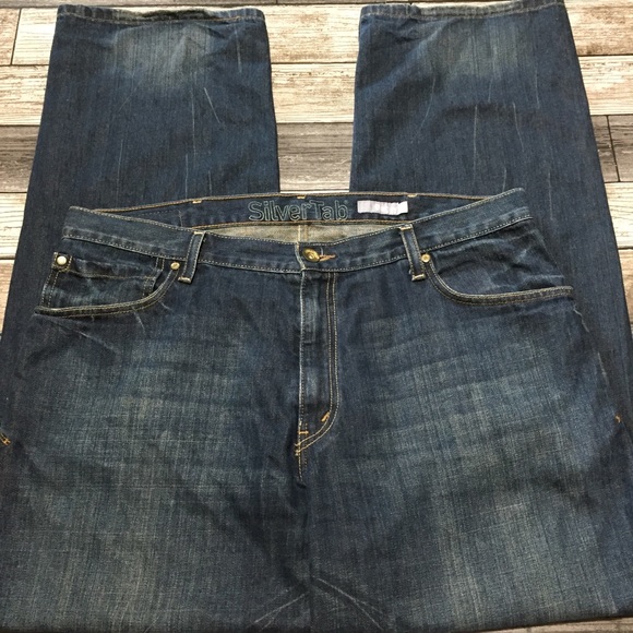 Silvertab baggy jeans men’s size 38x34 Dark wash denim 100% cotton - Picture 7 of 12